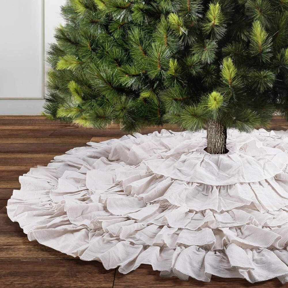 Ruffle Xmas tree skirt 48''